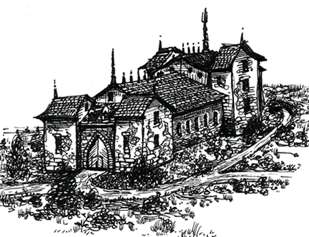Sketch of West Facing of Kinir Ironviolinyn, Ilduun